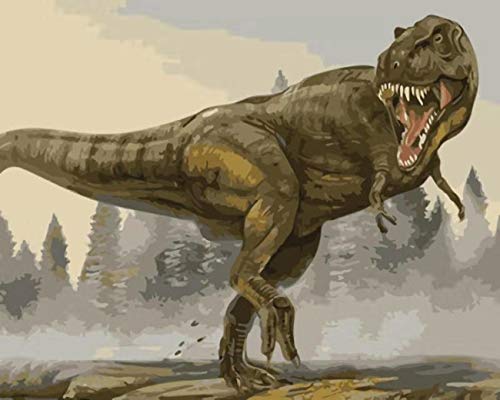 MiDenso Paint by Numbers DIY Color Paint Painting Kit for Kids Adults Beginner 16" by 20" Crafts Projects for Home Decoration Christmas Stocking Birthday Gifts for Kids Him Girls Tyrannosaurus Rex