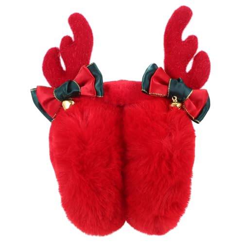 Beaupretty Christmas Earmuffs Fluffy Antler Ear Covers Windproof for Cozy Plush Design Holiday for Christmas and Year