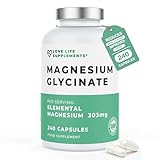 Magnesium Glycinate (Bisglycinate), 2 Month Supply - 240 Capsules, 2750mg (303mg Magnesium), Chelated Magnesium Supplements, Highly Bioavailable, Made in UK - GMP Certified - Love Life Supplements