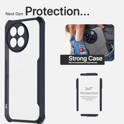 Image of Pikkme Back Cover | Crystal Clear Transparent Back | Ultra Hyrbid | Full Camera Protection | Raised Edge | Bumper Back Case for Xiaomi Civi 4 Pro 5G / Xiaomi 14 Civi 5G (Blue)