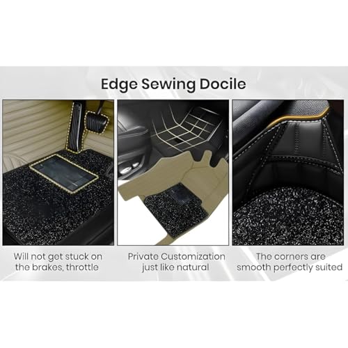 Image of 9D Premium Leatherette Car Foot Mat for Tata Tiago | Imparts Luxurious & Elegant Look | 100% Waterproof and Dust Proof | Custom Fitted Car Floor Tray Mat (Coffee)