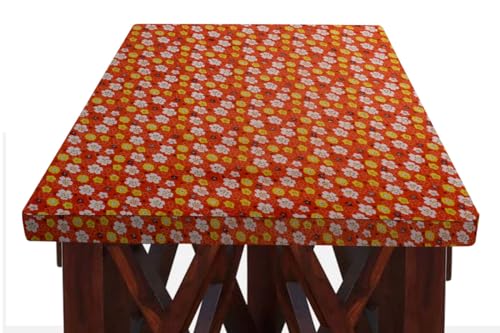 Image of The Furnishing Tree Elastic Rectangular Dining Table Cover WxL 32x54 in Inches Polyester Mini Floral Pattern Orage