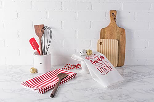 Image of DII Christmas Tea Towels Decorative Kitchen Dish Towel Set, 18x28, Tinsel in a Tangle, 2 Piece