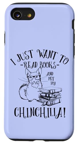 Kids Girls Womens Glasses Read Books Pet Chinchilla Lover �X�}�z�P�[�X iPhone SE (2020) / 7 / 8 �p