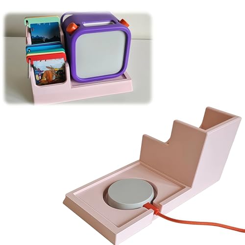 Player Docking Station for Yoto Gen 2 & 3, Holds 50+ Cards, Compatible with Adventure Jacket, Wireless Charger and USB-C Charging (Pink)