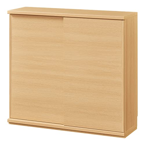 白井産業 カウンター下 収納 幅90 奥行29.6 高さ84.9cm 引戸タイプ PTS-8590SD NA ピタシエ ナチュラルブラウン