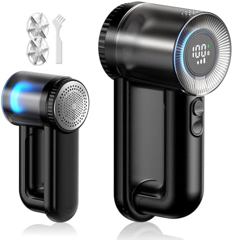 （18:00時点） Sunytree 毛玉取り 電動 【大容量バッテリー&プロ仕様大型モデル】強力 けだまとり 持ちやすい LED液晶ディスプレイ 風合いガード3段階 ランキング 毛玉クリーナー USB充電式 毛玉取り器 様々な衣類に対応 掃除用ブラシ付き/替刃付き/プレゼント用/家庭用 （ブラック）