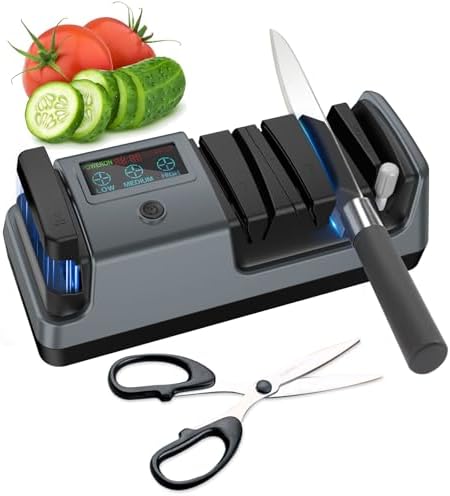 5-in-1 Electric Knife Sharpener for Kitchen Knives, 3-Stage Sharp...