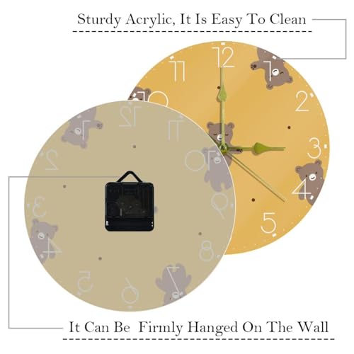 Horloge acrylique design ours pour une décoration murale épurée - 4