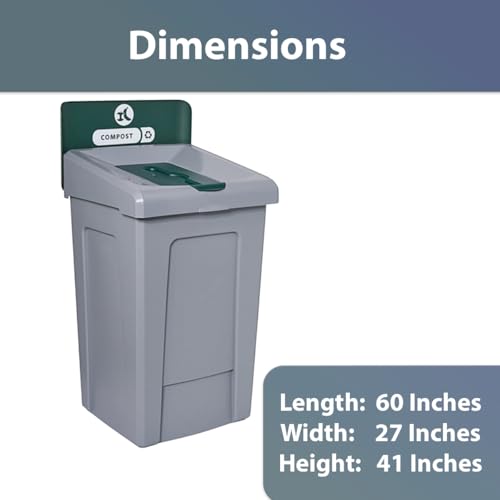 Caneca de compostaje rectangular 33 galones con tapa articulada miniatura 2