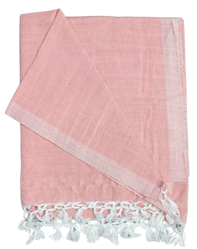Image of Arvore Bunkaar Pure Handloom 100% Soft Desi Bamboo Viscose Soft Bhagalpuri Andi Chadar /Summer Blanket /Khes /Top Sheet /AC Blanket /Odhne wali Chadar (Orange, Plain, 1, Bhagalpuri Chadar)