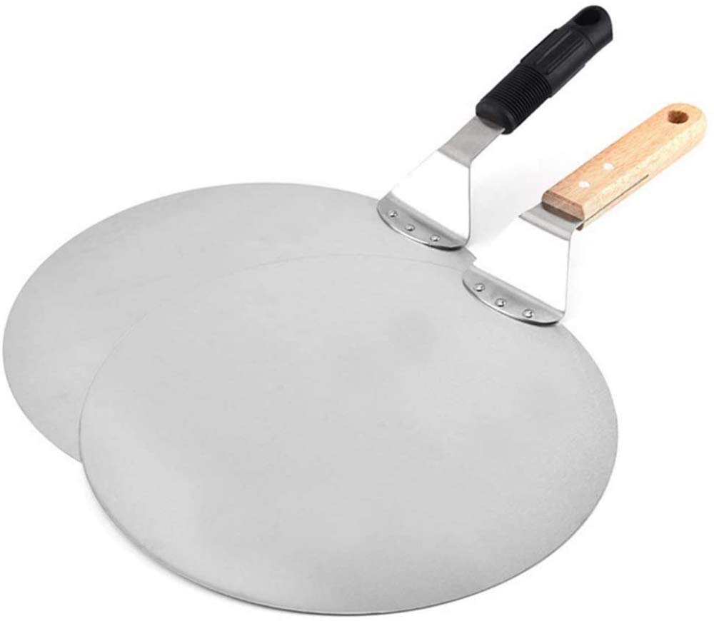 12 Cáscara De Pizza Redonda De Acero Inoxidable, Pala Para Horno, Transferencia Para Levantar Pasteles