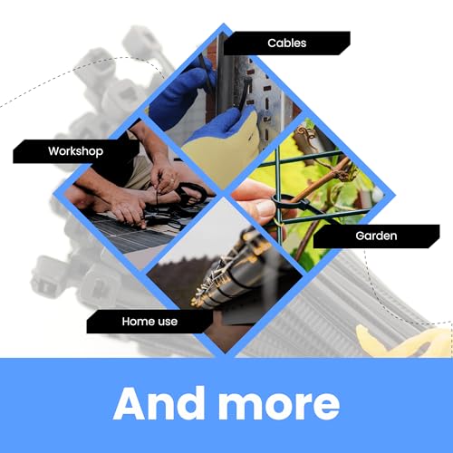 On1Shelf Cable Ties Black 450mm x 4.8mm - 50-Pack Heavy Duty Long Black Cable Ties - 17.7-Inch Nylon Zip Ties - Strong Nylon Fasteners for Industrial and Home Use