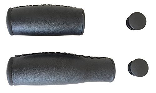 EZ Cross Synthetic Leather Grips for Multi-Speed Beach Cruiser Bikes, City Bikes (Black)