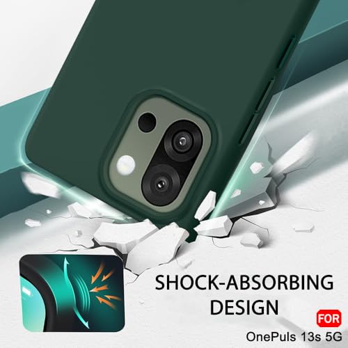 Image of TheGiftKart Liquid Silicone Back Cover Case for OnePlus 13s 5G | Soft Micro-Fibre Lining Inside | Camera & Screen Protection | Shockproof Back Cover Case for OnePlus 13s 5G (Silicone, Green)