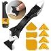 17 Pieces Caulking Tool Kit Silicone Sealant Finishing Tool Grout Scraper Caulk Remover and Caulk Nozzle and Caulk Caps (Yellow) …