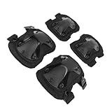 Garosa Outside Sport Skate Tactical Knie Elleboog Schutzpolster Set, Passform und Kissen für Gartenbauaufgaben Schwarz