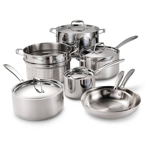 Tramontina Signature Tri-Ply Clad Stainless Steel 11-Pc Pots and Pans Set