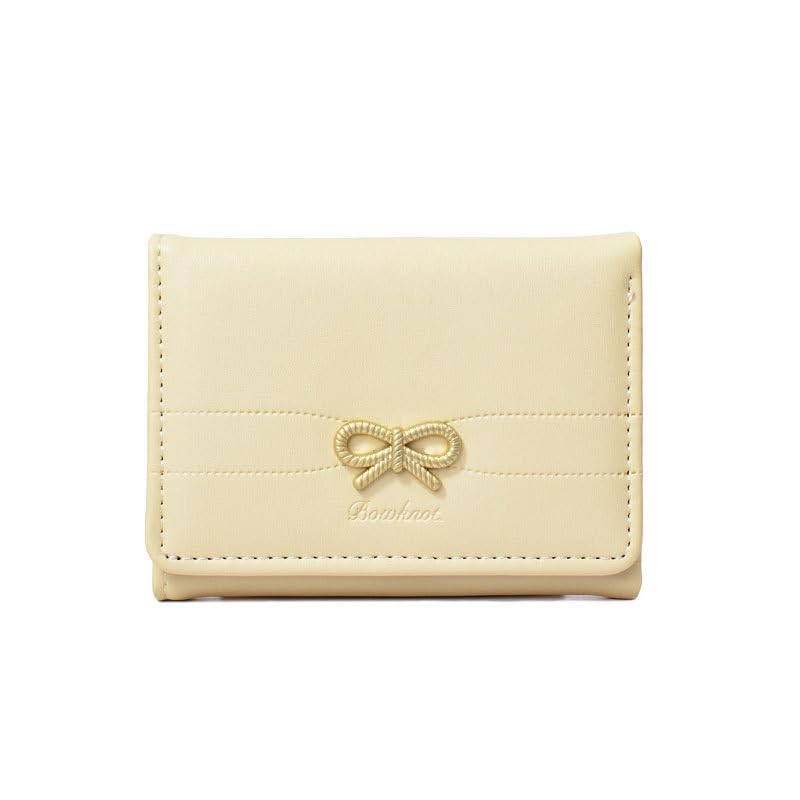 Cute Women’s Wallet with Bow – Heart-Shaped ID Window, 7 Card Slots, Cash & Credit Card Holder