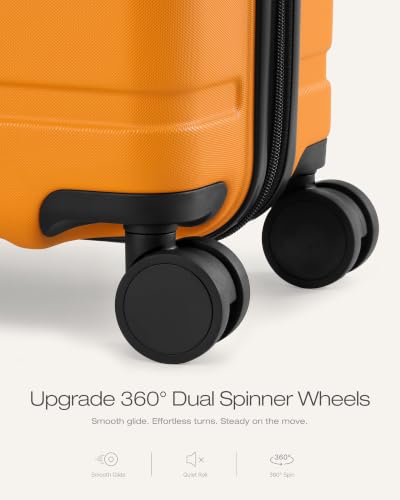 Image of Coolife Luggage Set, Lightweight Durable Hardshell, 3 piece, Orange new | Upgraded Polycarbonate Shell Suitcase,360 Spinner Double Wheels,Expandable(20''only),Tsa Lock,Aluminum Handle,Nested Design