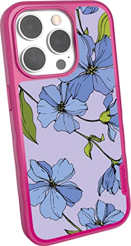 Image of Smartish iPhone 14 Pro MagSafe Case, Gripmunk, Slim Grip Case, Blue Floral