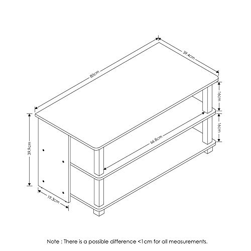 Furinno Sully 3-Tier Stand For Tv Up To 40, Espresso/Black #TOP2