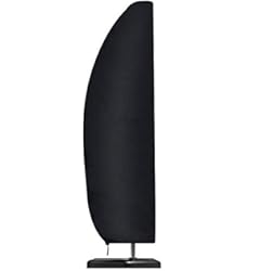 Funda Parasol Excentrico Funda para sombrilla colgante, impermeable, resistente al viento, antirrayos UV, resistente a la rotura, tela Oxford 210D, extragrande, tejida, con cremallera, 265 x 40/70/50 cm, color negro