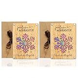 Geldgeschenk Weihnachten, 2 Stück Holz Geldgeschenke, Geschenkbox Weihnachten, Geldgeschenk Kinder, 12 x 17.5 cm