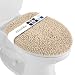 MAYSHINE Seat Cloud Bath Washable Shaggy Microfiber Standard Toilet Lid Covers for Bathroom -Beige