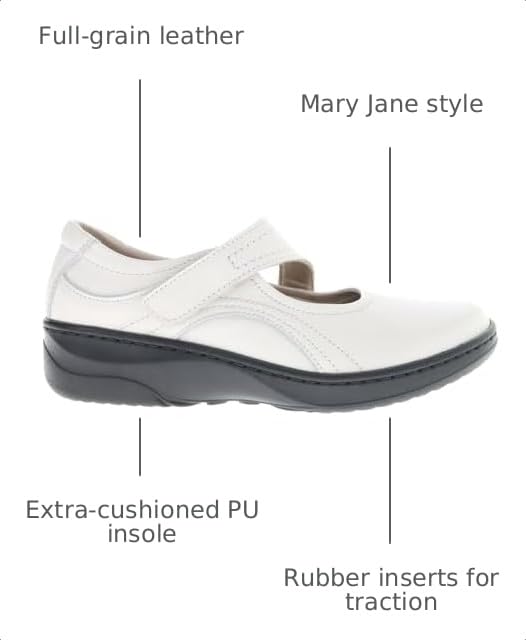 Image of Propet Womens Golda Mary Jane Slip On Flats Casual - White