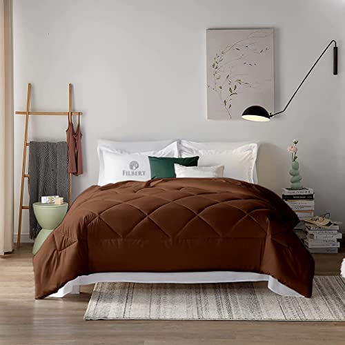 Image of Filbert - 400 GSM Microfiber Rajai Double Bed Comforter, Super Soft Heavy Double Bed Blanket for Winter Diamond Stitch (90 inch x 100 inch Inches /228cm x 254cm) - Comforter Double Bed|Chocolate Brown