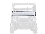 SuperATV Heavy Duty Scratch Resistant Flip Down Windshield Compatible With Kawasaki Mule Pro FXT, FX, DX, DXT: 2015+, Protected with XR Optic Hard Coating, USA Made