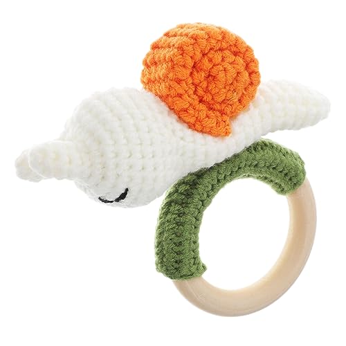 MUCKLILY Adorable Cartoon Snail Hand Rattle Newborn Comforting Ring Rattle Safe and Compact Plaything Engaging Soothing