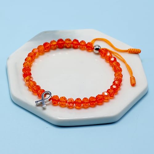 LAMIBEE Bracelet For A Cause, Crystal Bead Bracelet, Awareness Ribbon Bangle Bracelets, Wristbands for Awareness, Protection Surfer String Bracelet for Men, Women4