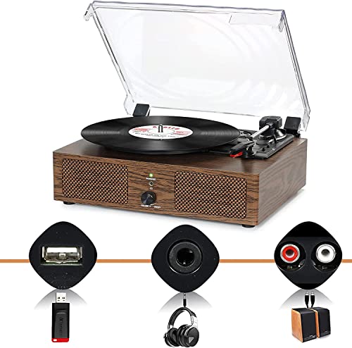 Platine Vinyle Bluetooth, Tourne-Disque Gramophone à l’ancienne avec Haut-parleurs intégrés et entraînement par Courroie USB AVCE 3 Vitesses (café) - Les Beatles, Paul McCartney, John Lennon, RIngo Starr, George Harrison Platine Vinyle Bluetooth, Tourne-Disque Gramophone à l'ancienne avec Haut-parleurs intégrés et entraînement par Courroie USB AVCE 3 Vitesses (café) – Image 5