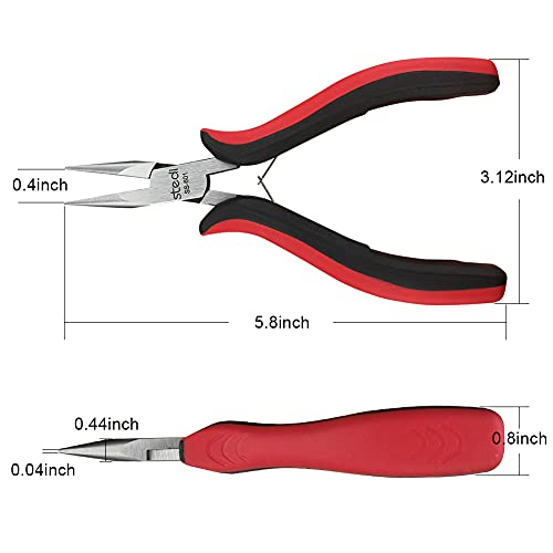 Stedi 5-Inch Needle Nose Pliers For Jewelry Making, Mini Pliers, Chain Nose Pliers With Precision Non-Serrated Jaws And Comfortable Non-Slip Handle For Jewelry Repair, Wire Bending, Gripping #TOP5