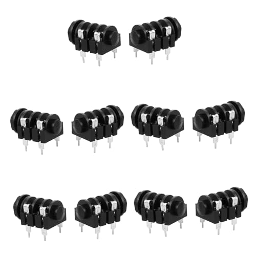 CHICAMPERA 10個ピン モノラル音声ジャッ ケット 属製 ギターパネルマウント マイクプラグアダプター エレキギター出力端子 ペダル用コネクタ