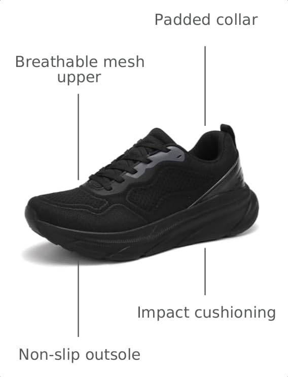 Image of Breathable Running Shoes for Men Non Slip Slip On Walking Shoes Lightweight Walking of Mesh Workout Fashion Comfortable