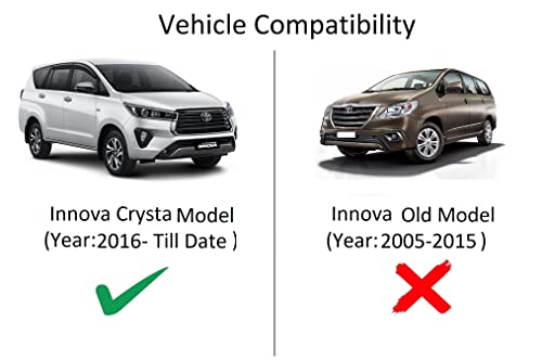 Image of Auto Hub 7D car mat Innova Crysta(7 Seater) (Model: 2016-Till Date), Luxury Double-Stich 7d Car Floor Mat Complete Set, 100% Waterproof and Washable, Color : Black