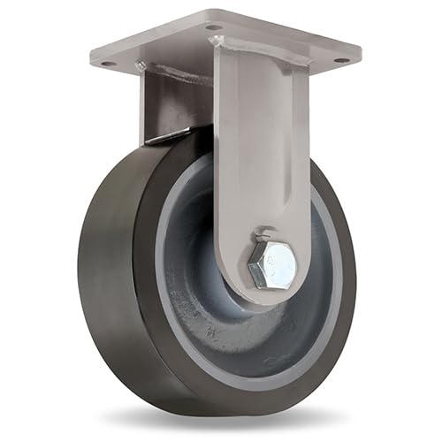 12" Hamilton-Maxi-Duty R-MD-124SYT70 Rigid Plate Caster Polylast Wheel, 7800 lbs