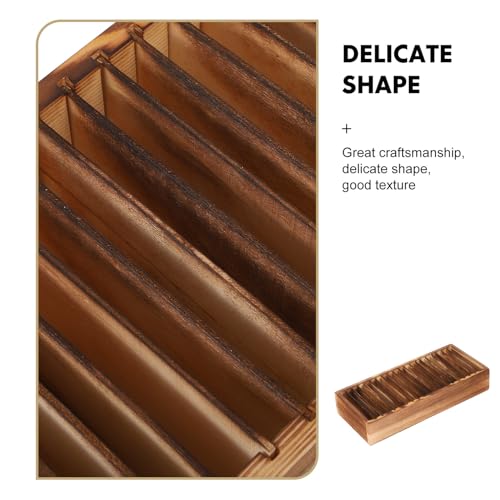 Porte-cartes de visite en bois boîte de rangement portable multi-compartiments