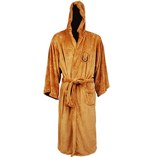 A Hombres Invierno Larga Gruesa Franela Hombre Con Capucha Estrella Jedi Empire Hombres # 39; s Albornoz for Hombre Batas De Baño Homewears (Color : Auburn, Size : M)