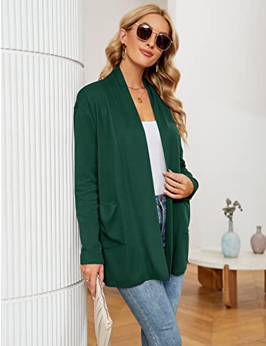 Image of Micoson Women's Long Sleeve Open Front Cardigan Casual Loose Lightweight Cardigans with Pockets