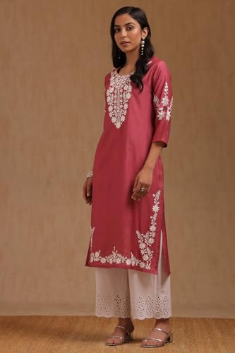Image of Soch Women's Viscose Blend Embroidered Kurta