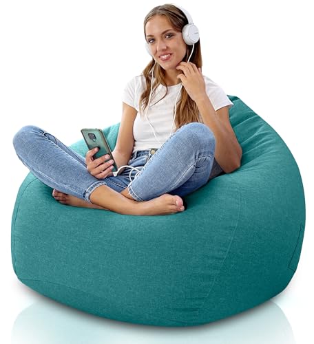 Aiire Sofa Puff Gigante XXL - [115x85] Puf Salon Moderno de Diseño con Relleno Incluido para Decoracion Habitacion Juvenil - Bean Bag Chair Infantil, Gamer o Sillón Grande Verde