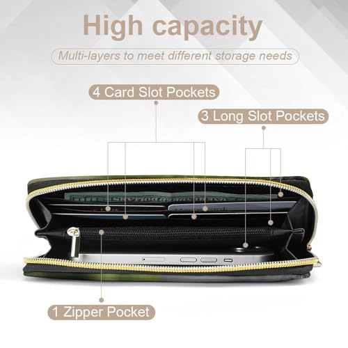 Womens Leather Wallets Walk Along The Road Wallet for Women Large Capacity Card Phone Holder Ladies Purse4