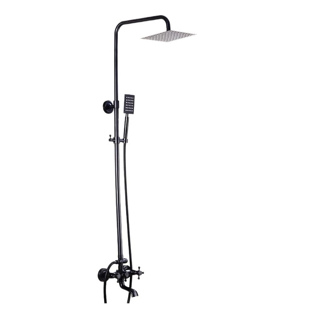 Blyqxs Black2 Shower Faucets Brass Bathtub Faucet Wall Water Mixer Xt345(Black2)