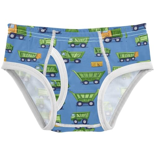Pigsaly Boys' Underwear Construction Garbage Trucks Boys Briefs Street Cleaning Trucks Toddler Underwear 3T Multicolor