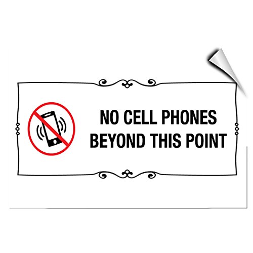 Autocollant de sécurité No Cell Phones signalétique vinyle