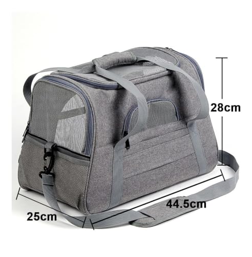 Bolsa de transporte pet avião para cães e gatos luxo Com almofada (Cinza)